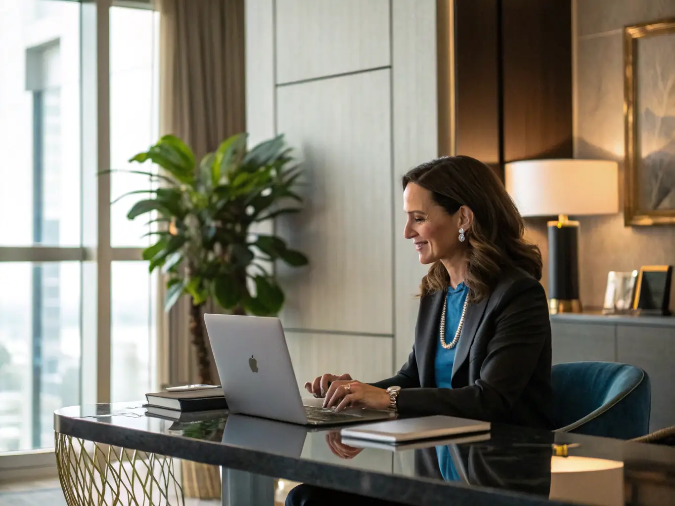 An elegant LinkedIn profile page with a professional photo, impactful headline, and engaging summary, set against a backdrop inspired by diamonds and butterflies, representing Di Agency's DI Profil service.