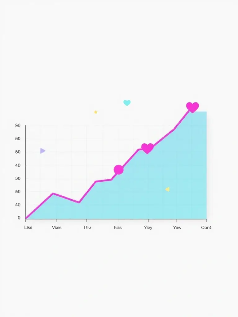 An image depicting a graph showing a steady increase in LinkedIn engagement metrics (likes, comments, shares) over time. The graph is clean and professional, illustrating the positive impact of consistent content.